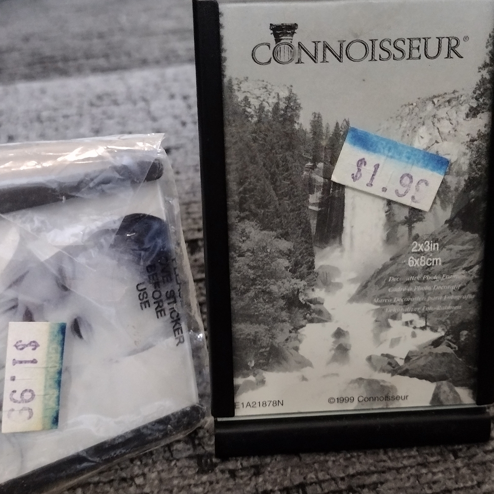 Black Metal Picture Frames. 2X3" . Set Of 2